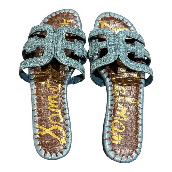 Sam Edelman Blue Raffia Slide Sandals - Size 9, New - Picture 1 of 5